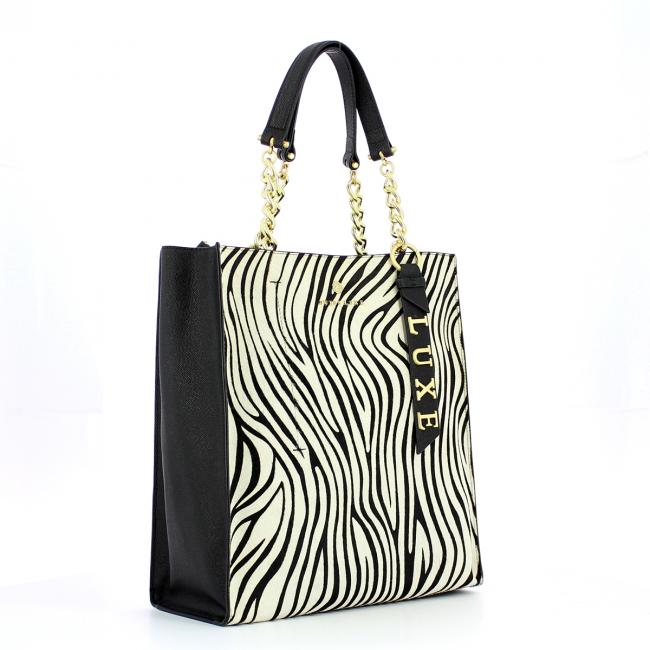 Leather Tote Bag Be Luxe Zebra Guess Luxe