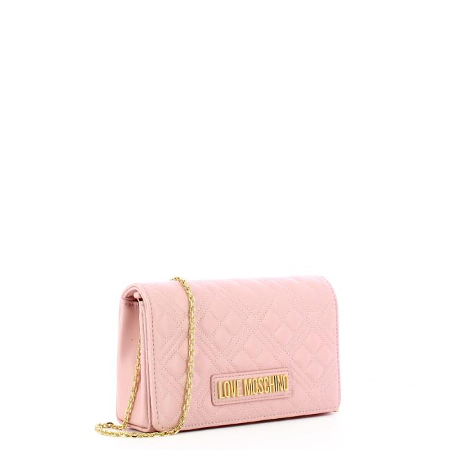Clutch Shiny Quilted Cipria Love Moschino