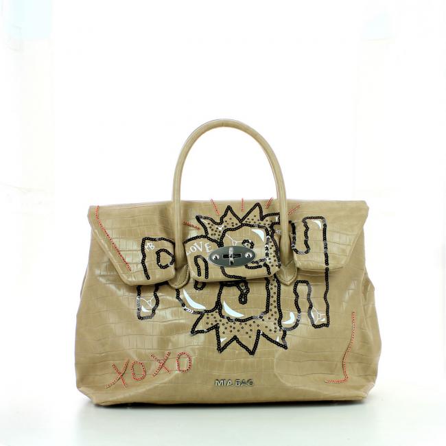 Maison Du Posh, foldover flap shoulder bag with fringes and skull - Unique  Designer Pieces