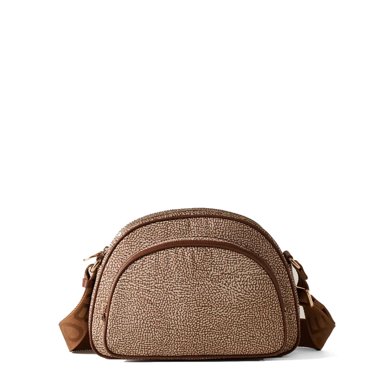 Borsa Portrait Luna Inverse Medium in Nylon Riciclato Beige Marrone  BEIGE/MARRONE Borbonese