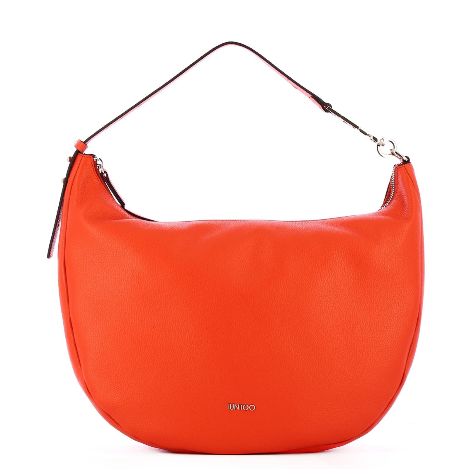 Iuntoo New Hobo Bag Grande in pelle Armonia Tangerine - 1